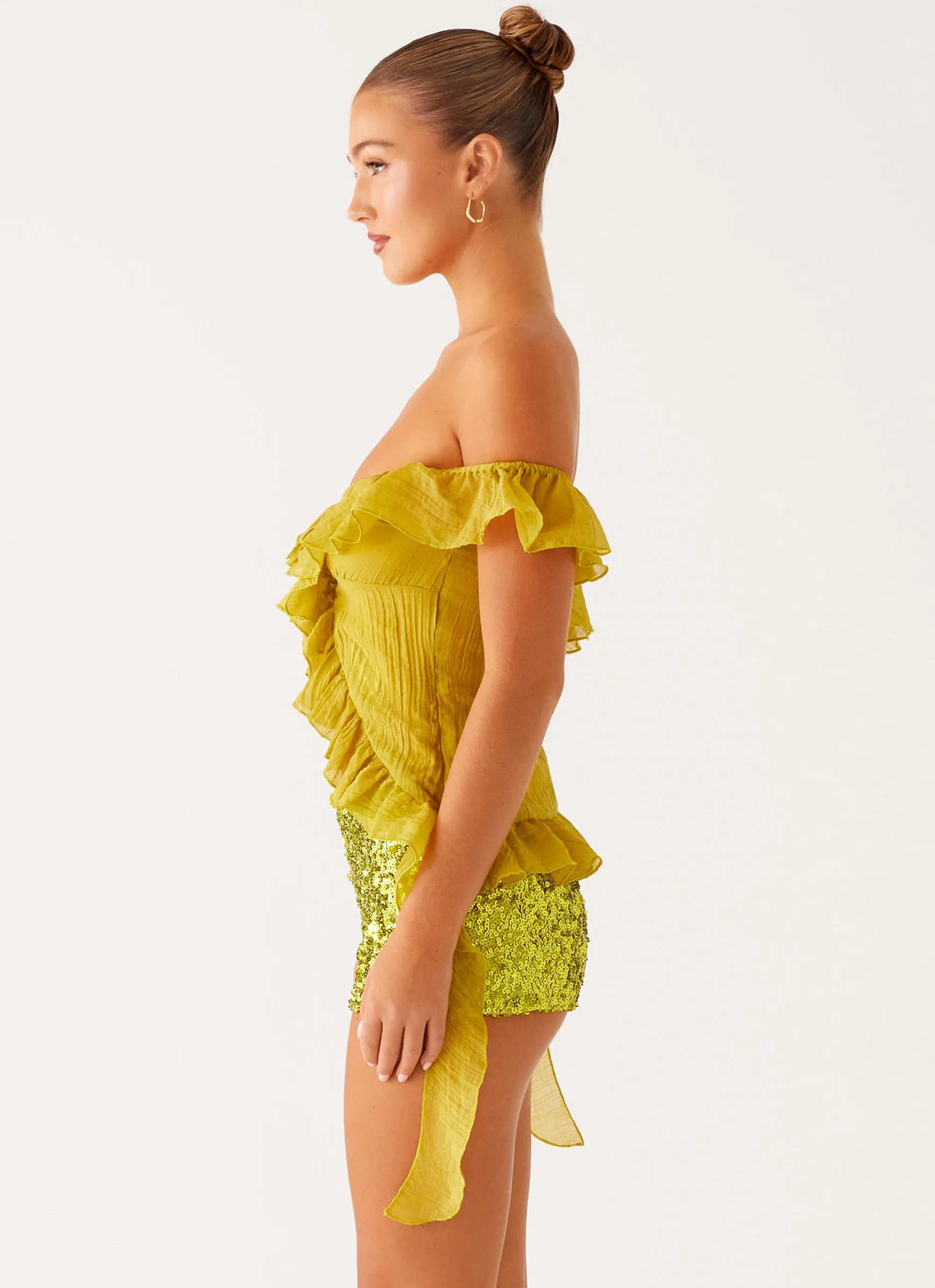 Dylan Off Shoulder Top - Lime sold by Peppermayo product image thumbnail 3