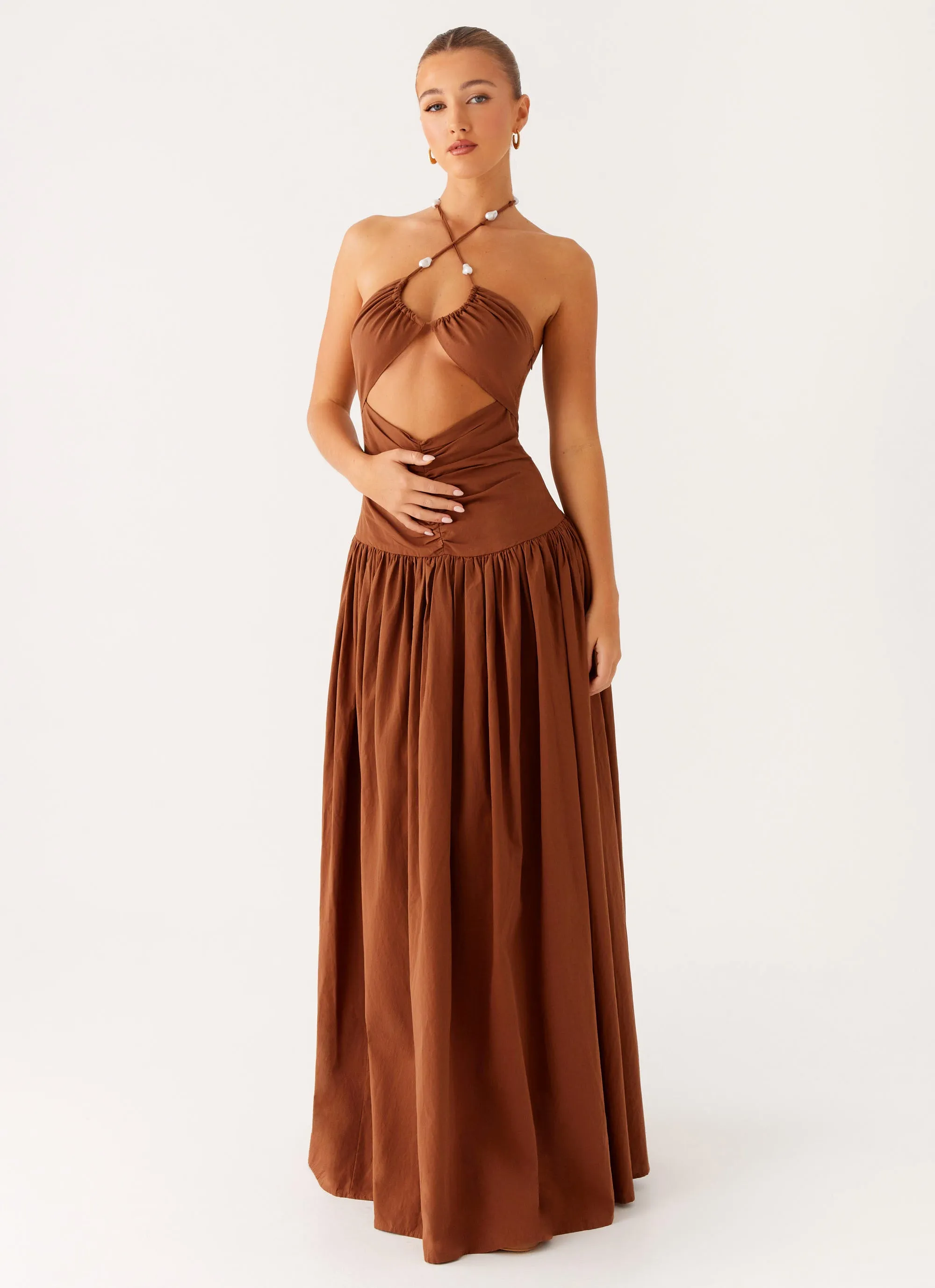 Paltrow Maxi Dress - Chocolate sold by Peppermayo product image thumbnail 5