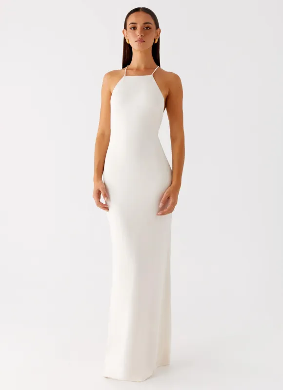 Raffa Pearl Maxi Dress - Ivory made by Peppermayo
