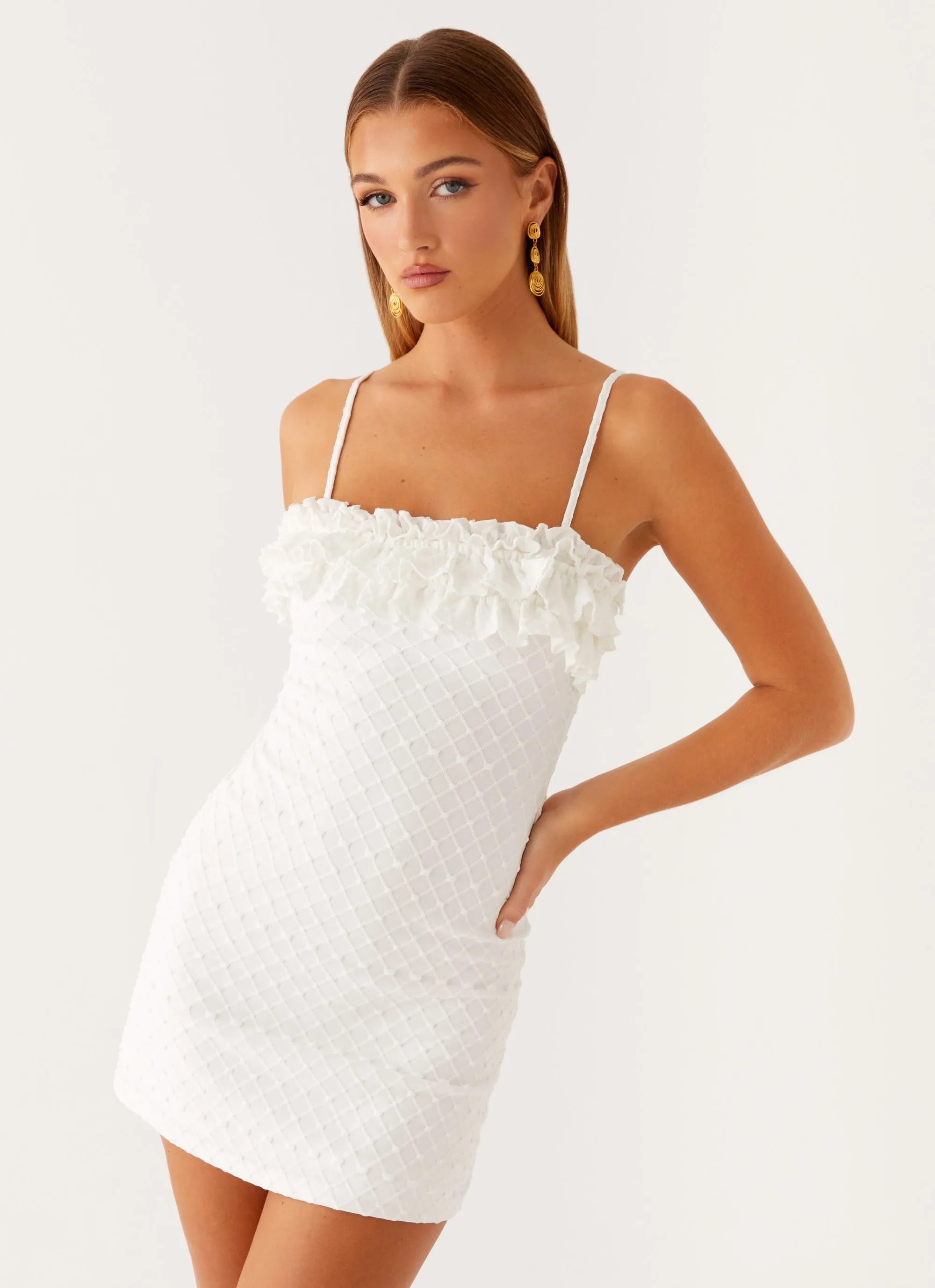 Bowden Mini Dress - Ivory sold by Peppermayo