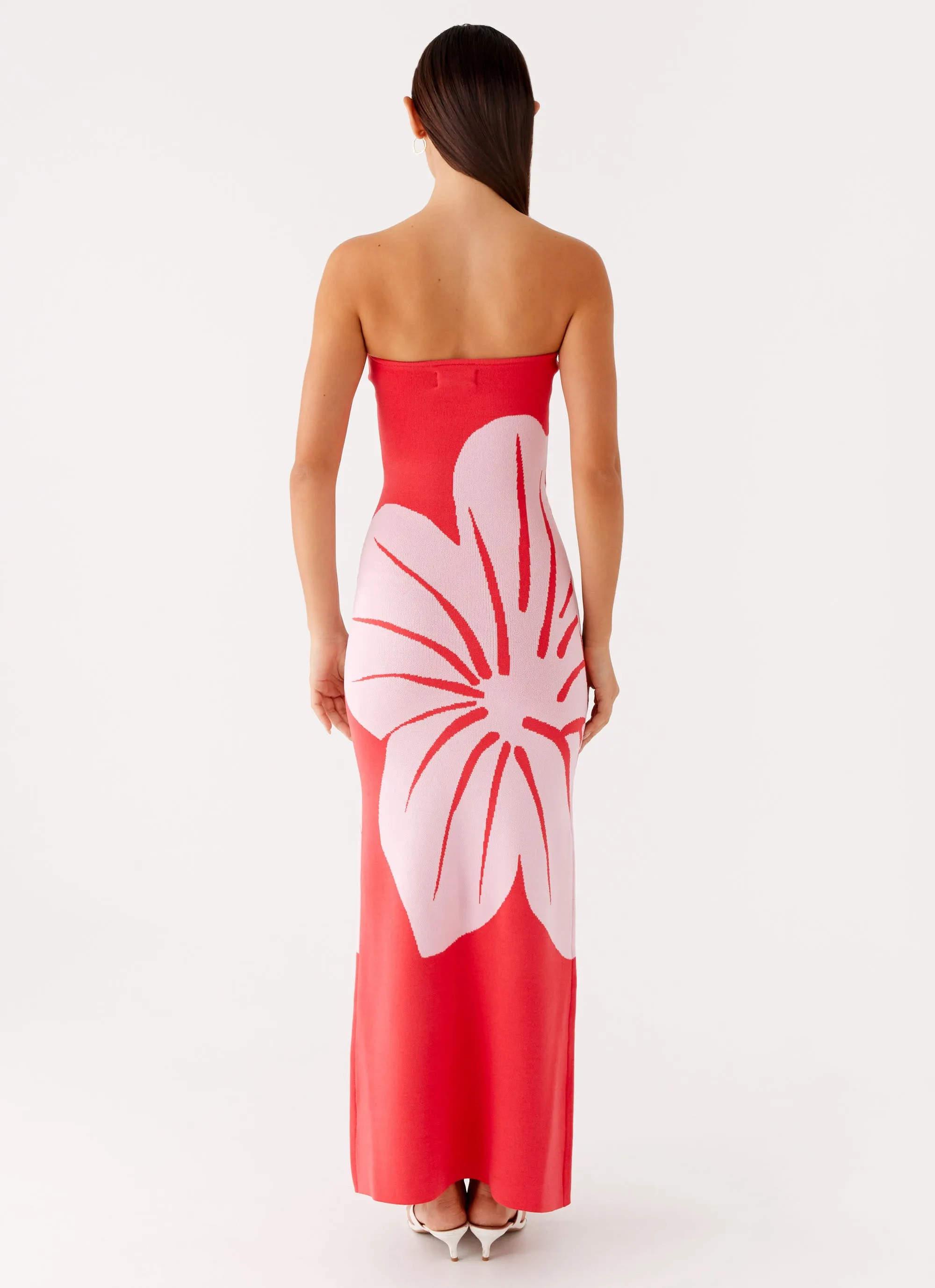 Jala Strapless Knit Maxi Dress - Red Floral sold by Peppermayo product image thumbnail 4