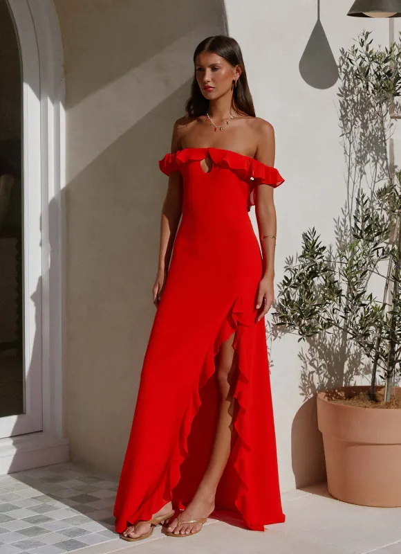 Braxton Maxi Dress - Red sold by Peppermayo