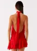 Willow Chiffon Mini Dress - Red sold by Peppermayo