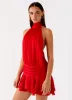 Willow Chiffon Mini Dress - Red sold by Peppermayo
