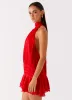 Willow Chiffon Mini Dress - Red sold by Peppermayo