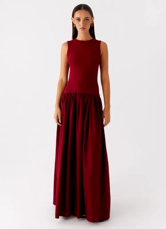 Shivani Maxi Dress - Maroon sold by Peppermayo