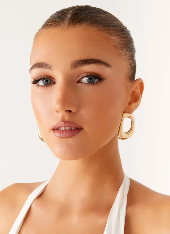 Deven Earrings - Gold sold by Peppermayo