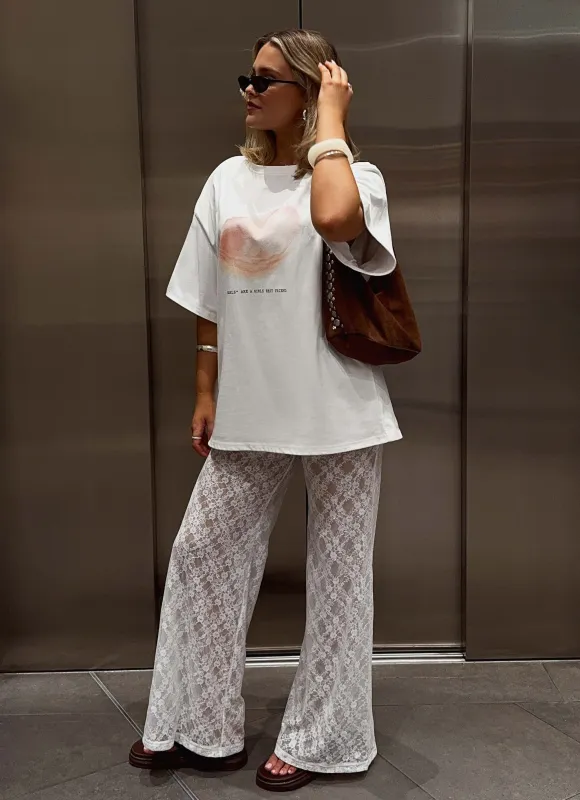 Matcha Lace Pants - White made by Peppermayo