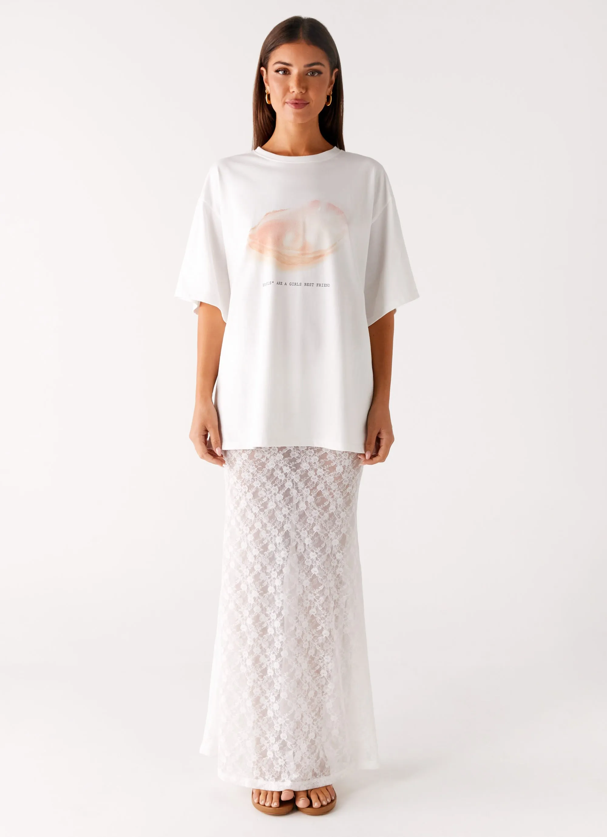 Jaz Lace Maxi Skirt - White sold by Peppermayo product image thumbnail 3
