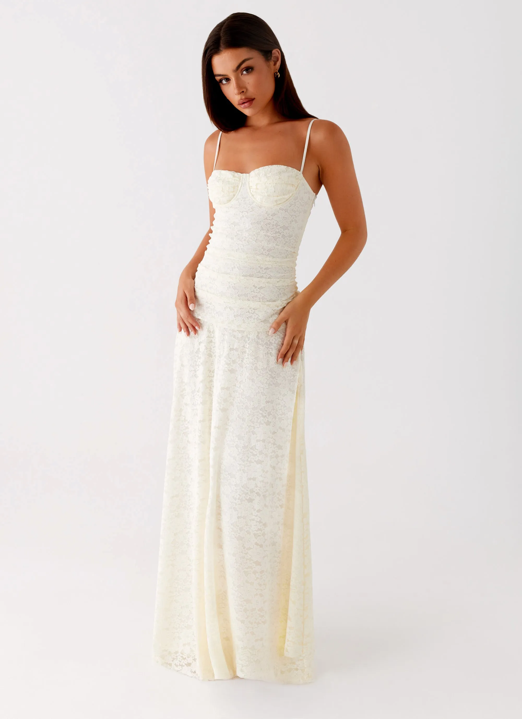 Elsa Maxi Dress - Ivory sold by Peppermayo