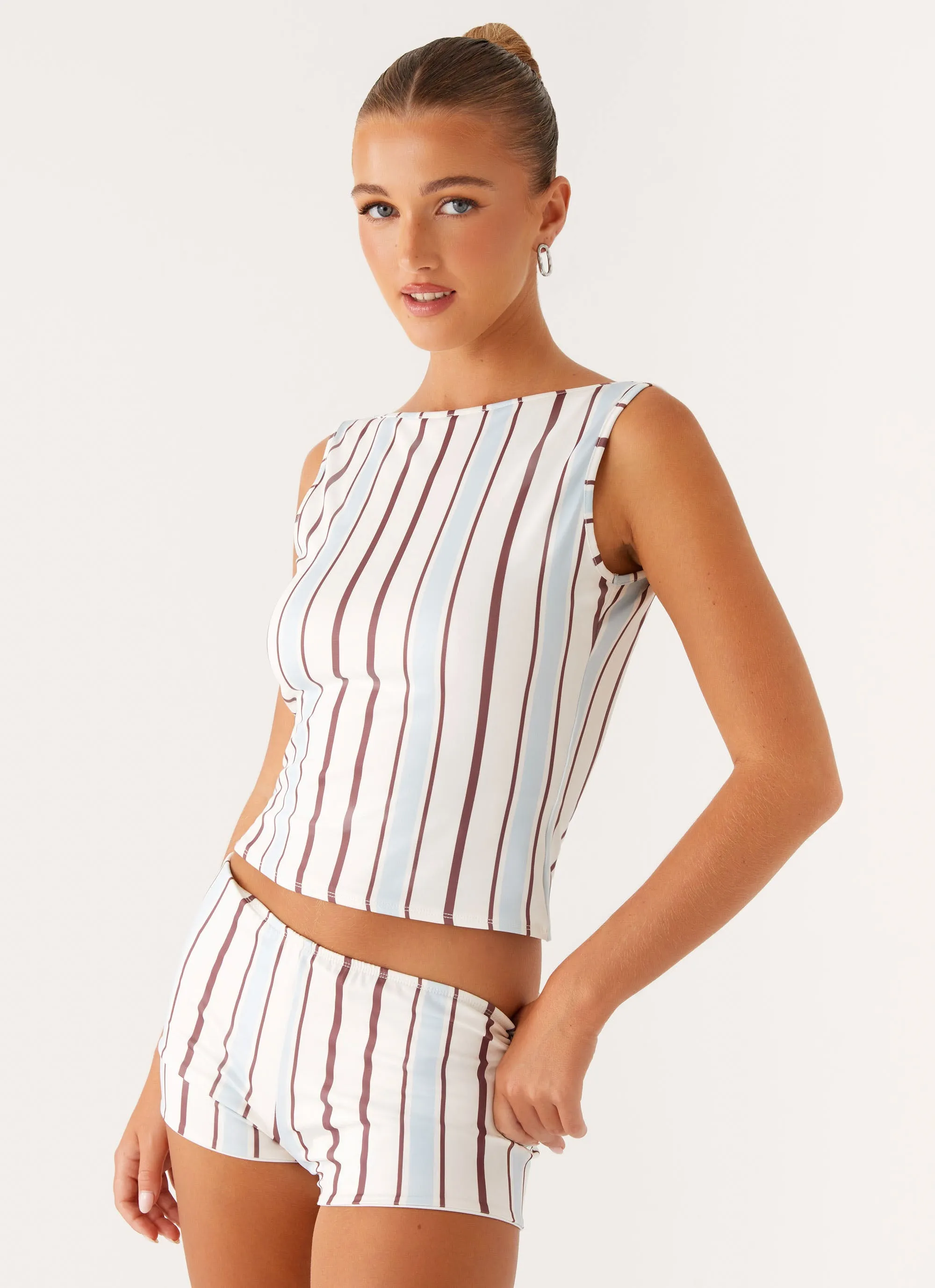 Sun's Out Tank Top - Blue Stripe sold by Peppermayo product image thumbnail 2