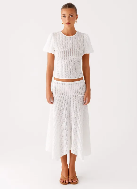 Katta Midi Skirt - Ivory sold by Peppermayo