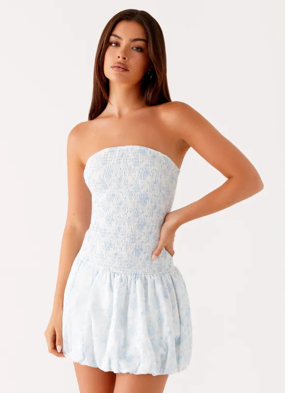 Panorama Mini Dress - Blue Floral sold by Peppermayo
