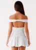Endless Romance Off Shoulder Mini Dress - Blue Floral sold by Peppermayo