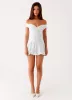 Endless Romance Off Shoulder Mini Dress - Blue Floral sold by Peppermayo
