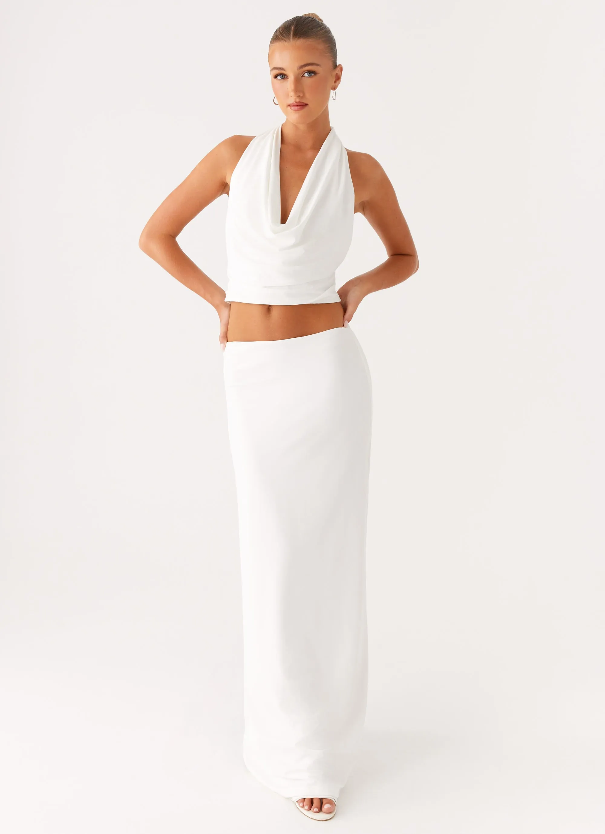 Ashi Maxi Skirt - White sold by Peppermayo