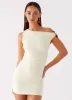 Seraphina One Shoulder Mini Dress - Yellow sold by Peppermayo