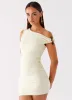 Seraphina One Shoulder Mini Dress - Yellow sold by Peppermayo