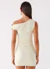 Seraphina One Shoulder Mini Dress - Yellow sold by Peppermayo
