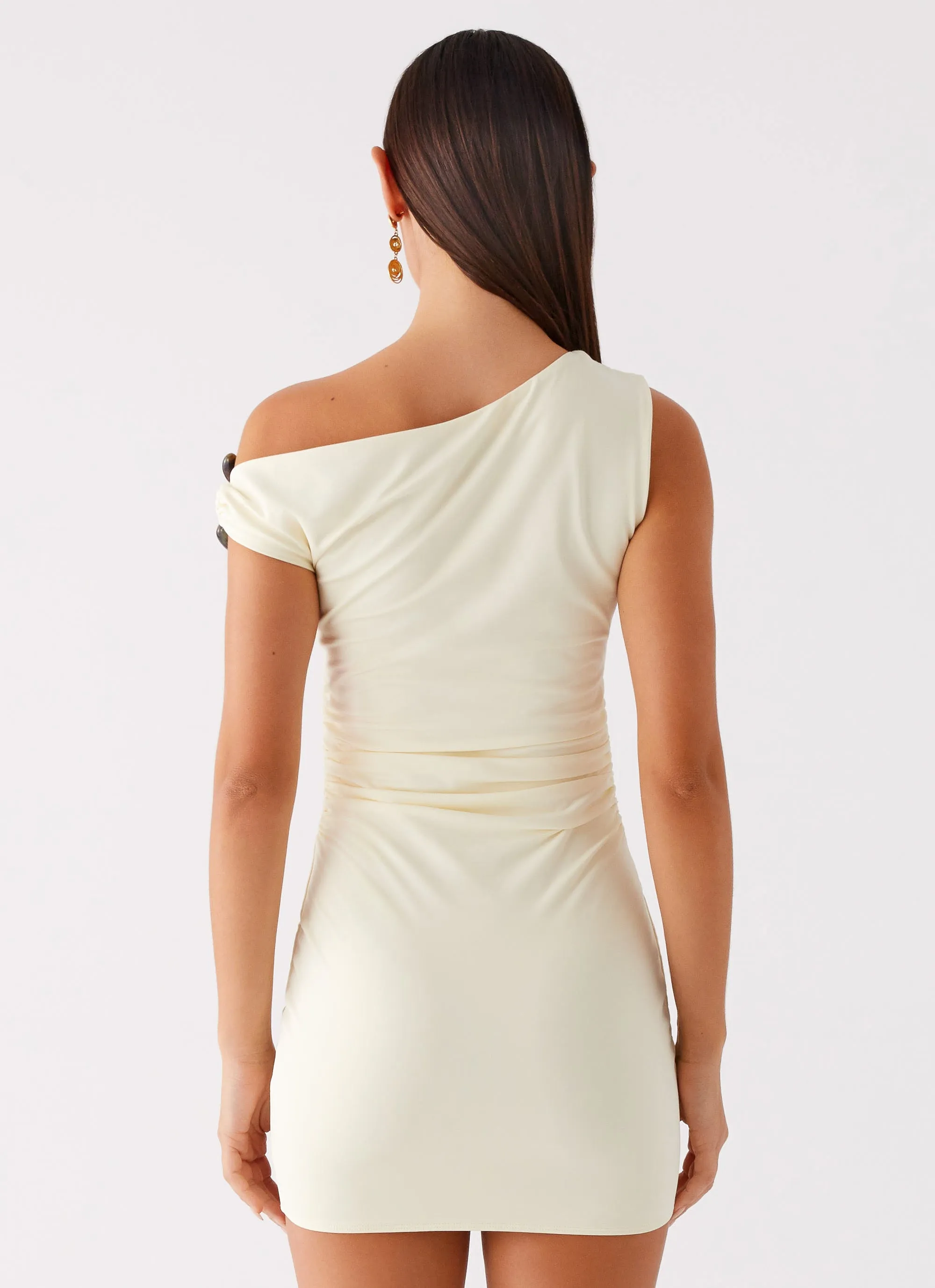 Seraphina One Shoulder Mini Dress - Yellow sold by Peppermayo product image thumbnail 3