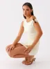Seraphina One Shoulder Mini Dress - Yellow sold by Peppermayo