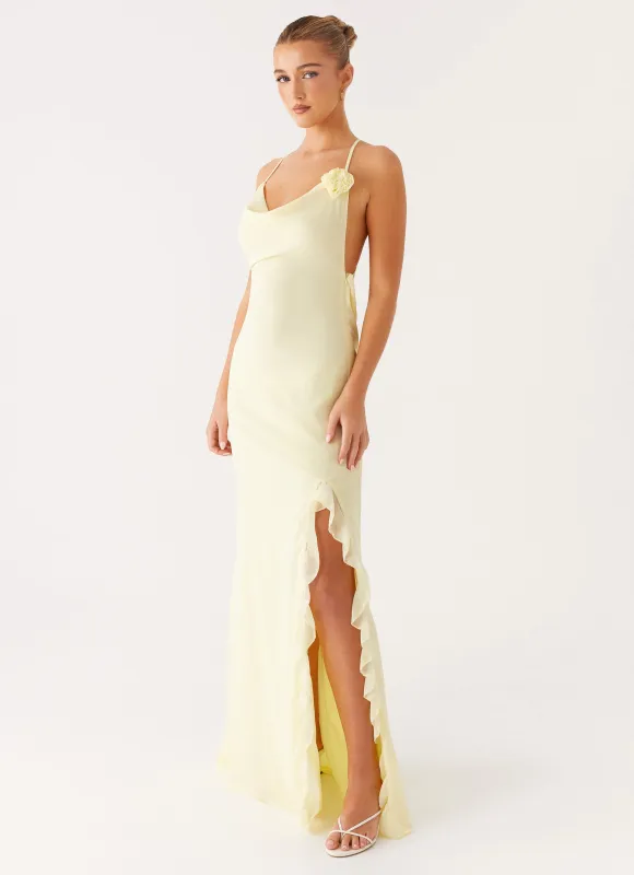 First Class Maxi Dress - Yellow sold by Peppermayo