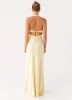 Ambre Mesh Panel Maxi Dress - Yellow sold by Peppermayo