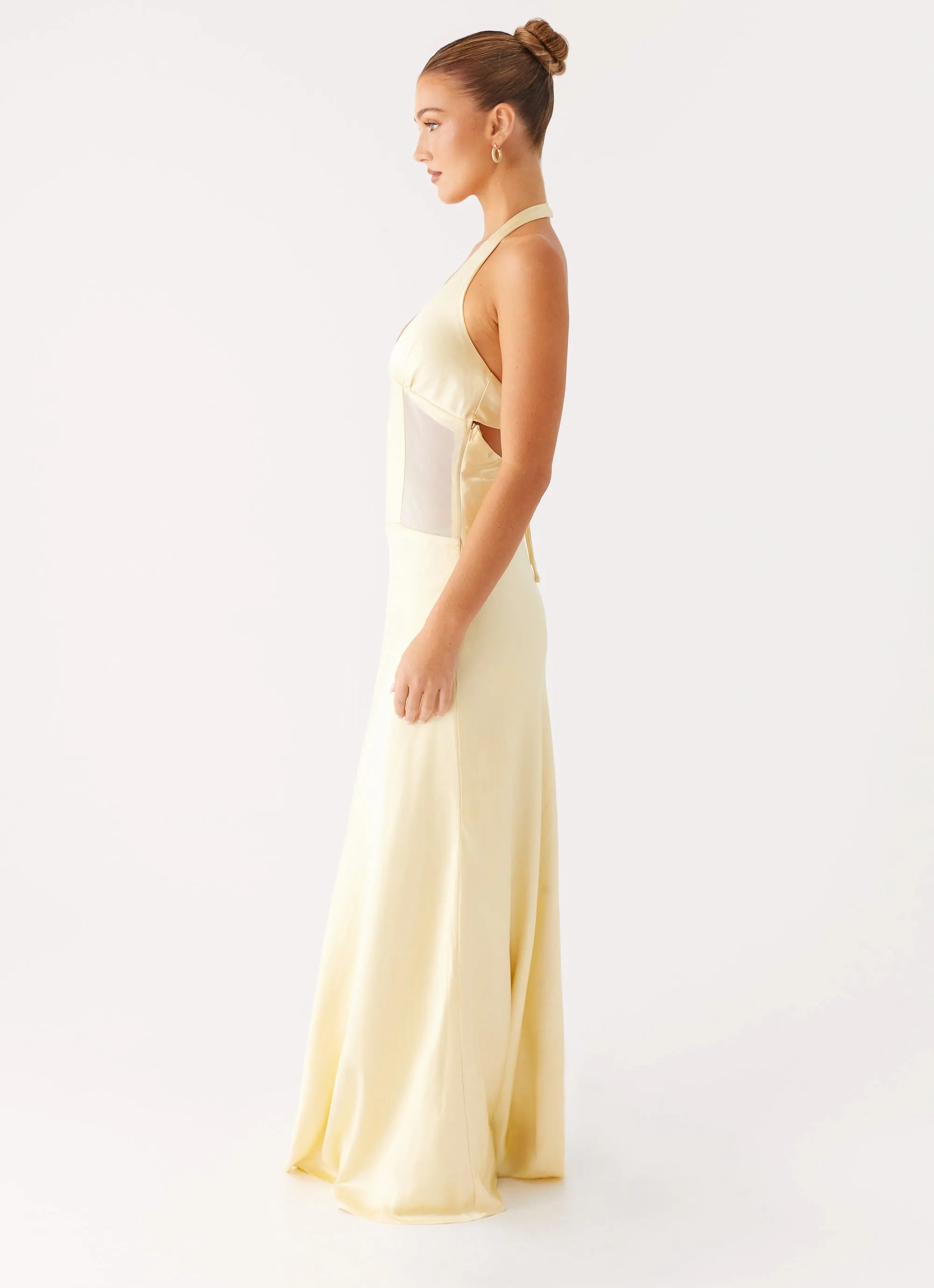 Ambre Mesh Panel Maxi Dress - Yellow sold by Peppermayo product image thumbnail 2