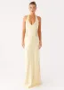 Ambre Mesh Panel Maxi Dress - Yellow sold by Peppermayo