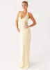 Ambre Mesh Panel Maxi Dress - Yellow sold by Peppermayo
