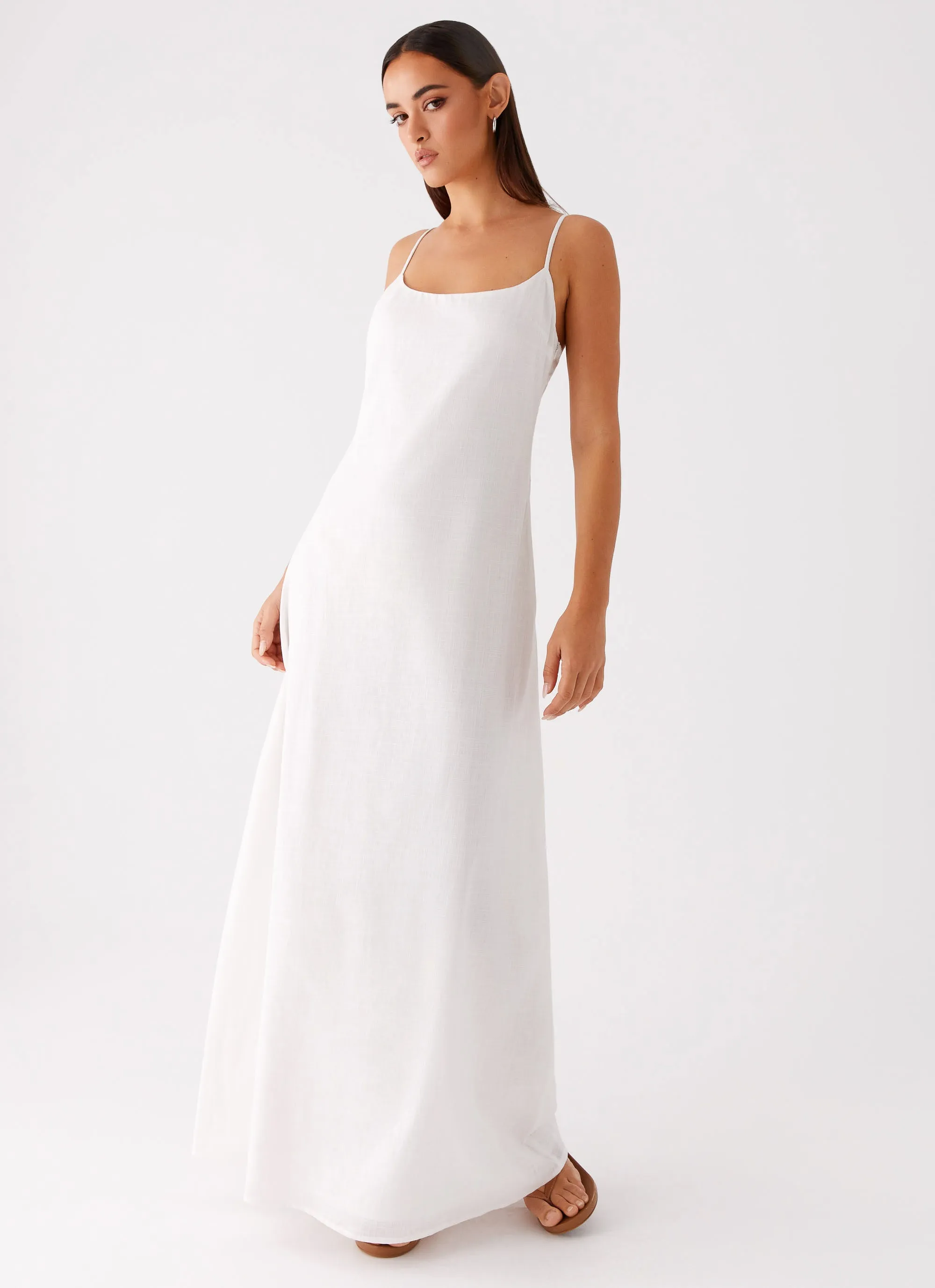 Madeleine Scoop Neck Maxi Dress - Off White sold by Peppermayo