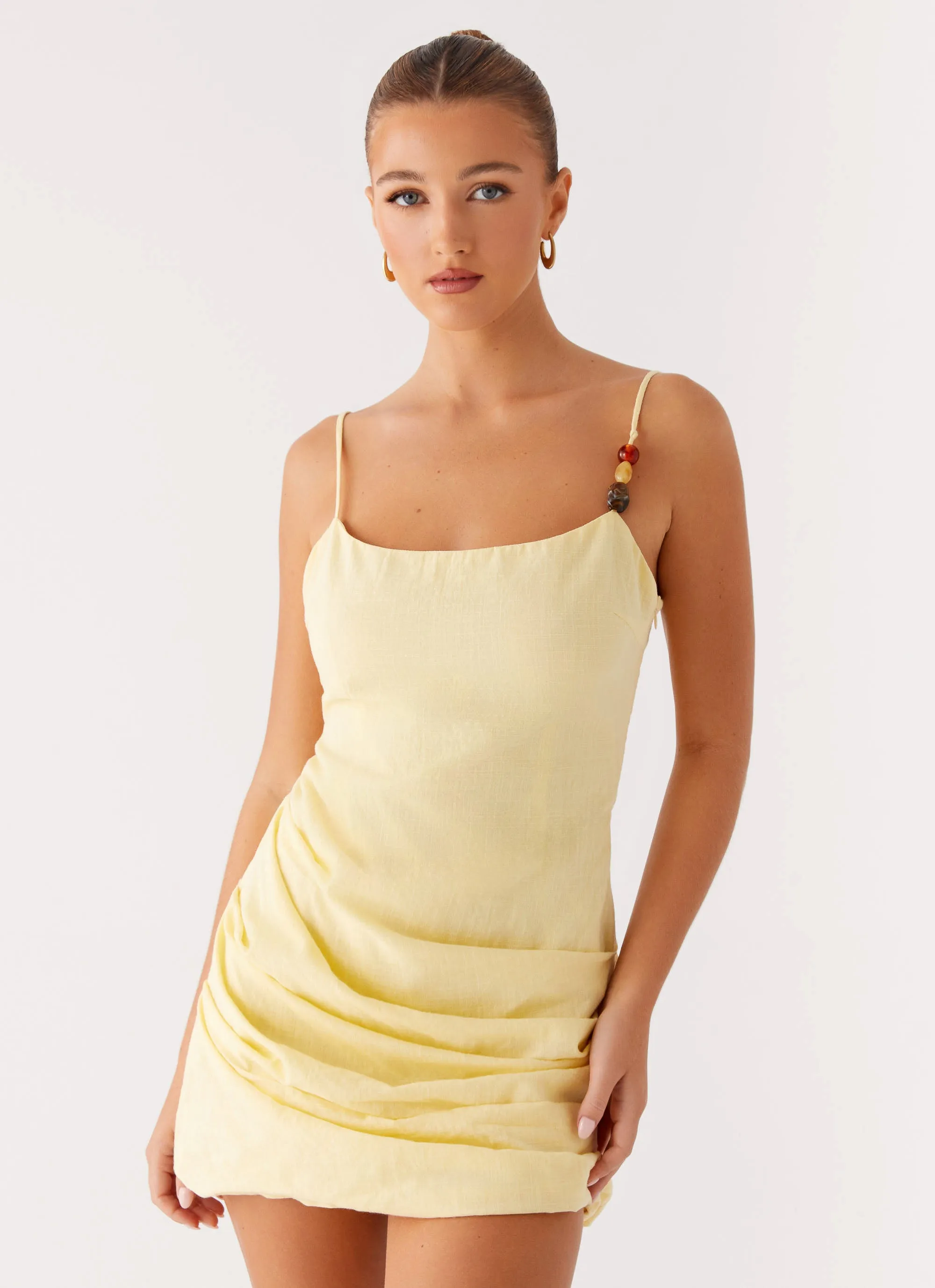 Adella Mini Dress - Yellow sold by Peppermayo