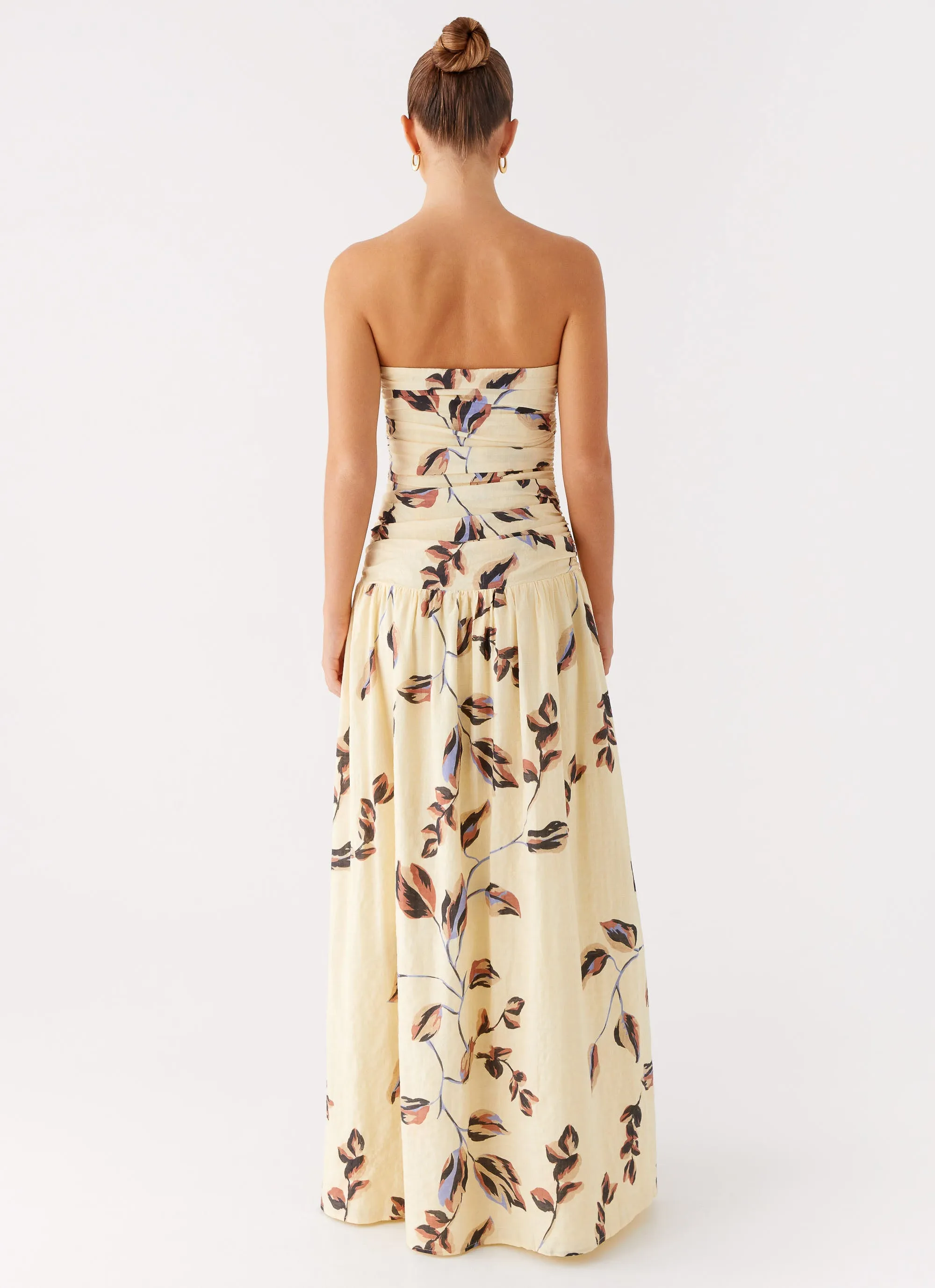 Rhea Ruched Maxi Dress - Buttercream Bliss sold by Peppermayo product image thumbnail 3
