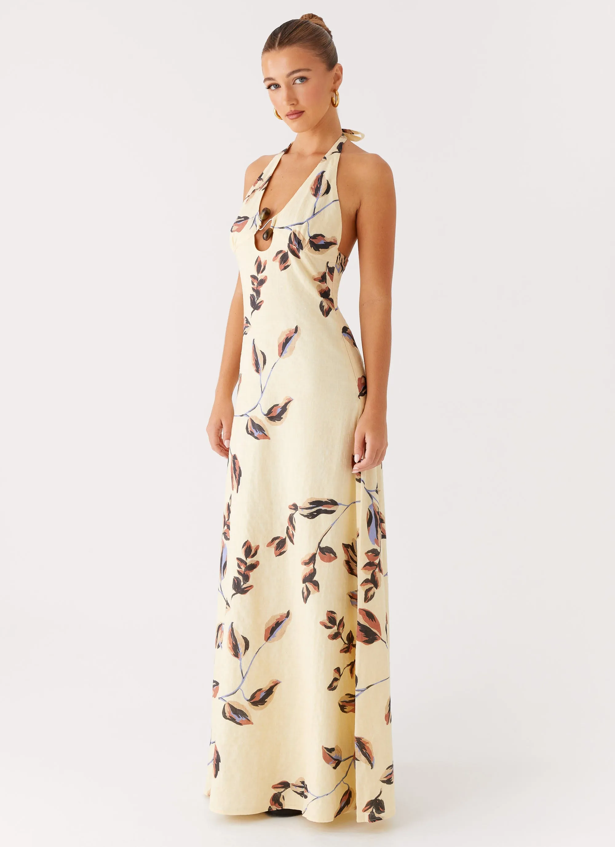 Elvina Halter Neck Maxi Dress - Buttercream Bliss sold by Peppermayo product image thumbnail 2