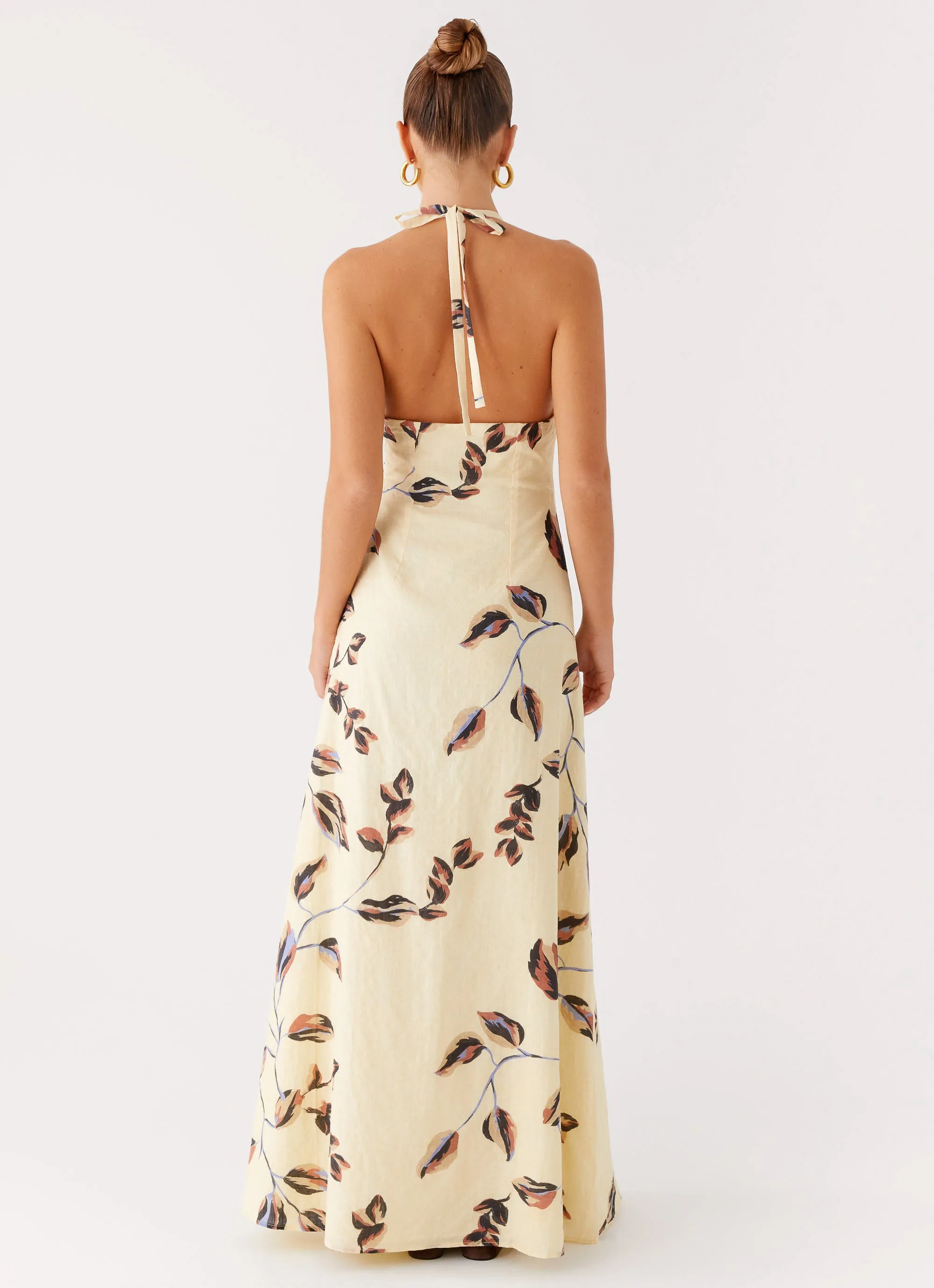 Elvina Halter Neck Maxi Dress - Buttercream Bliss sold by Peppermayo product image thumbnail 4
