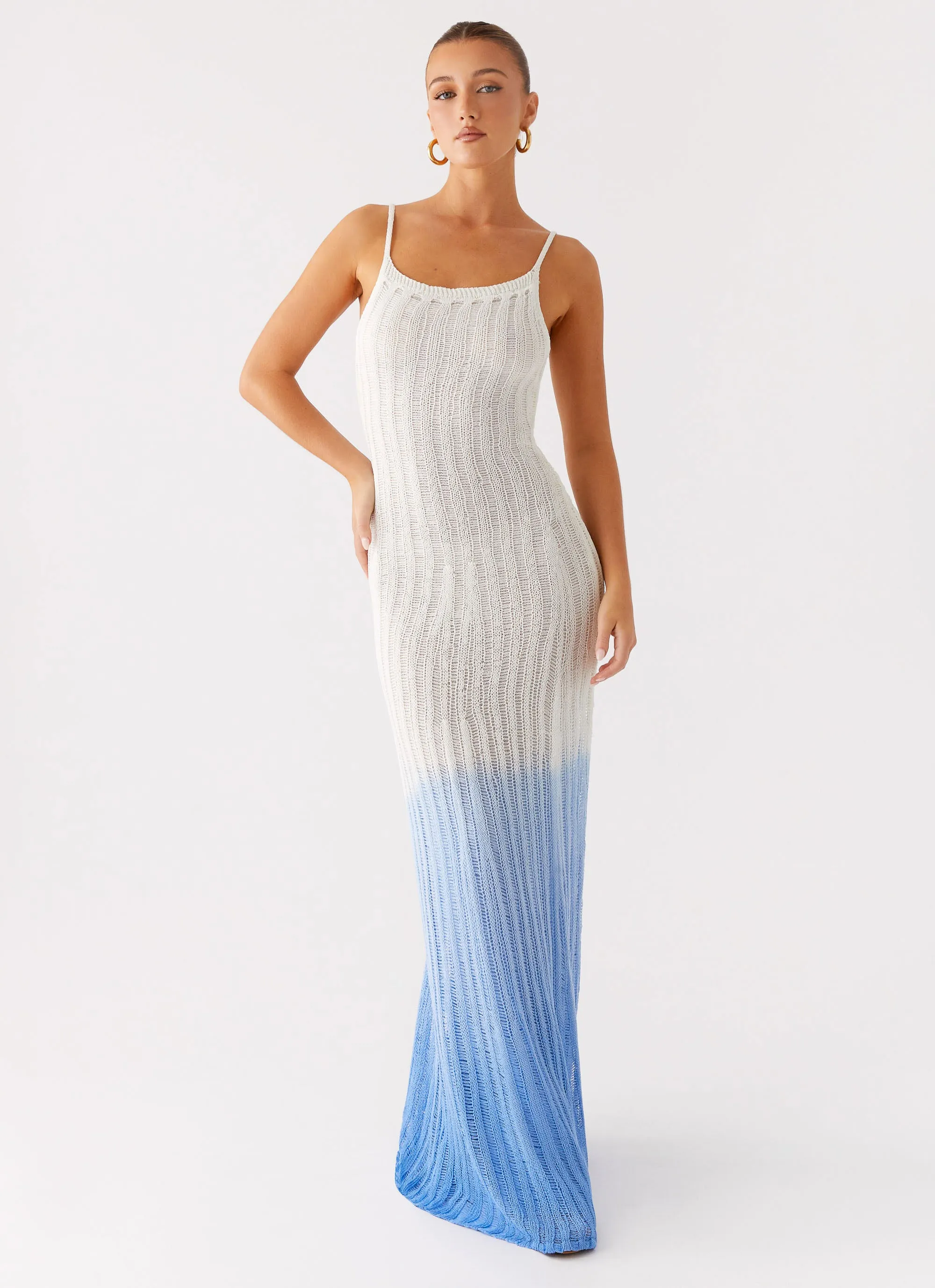 Kiki Maxi Dress - Ombre Blue sold by Peppermayo