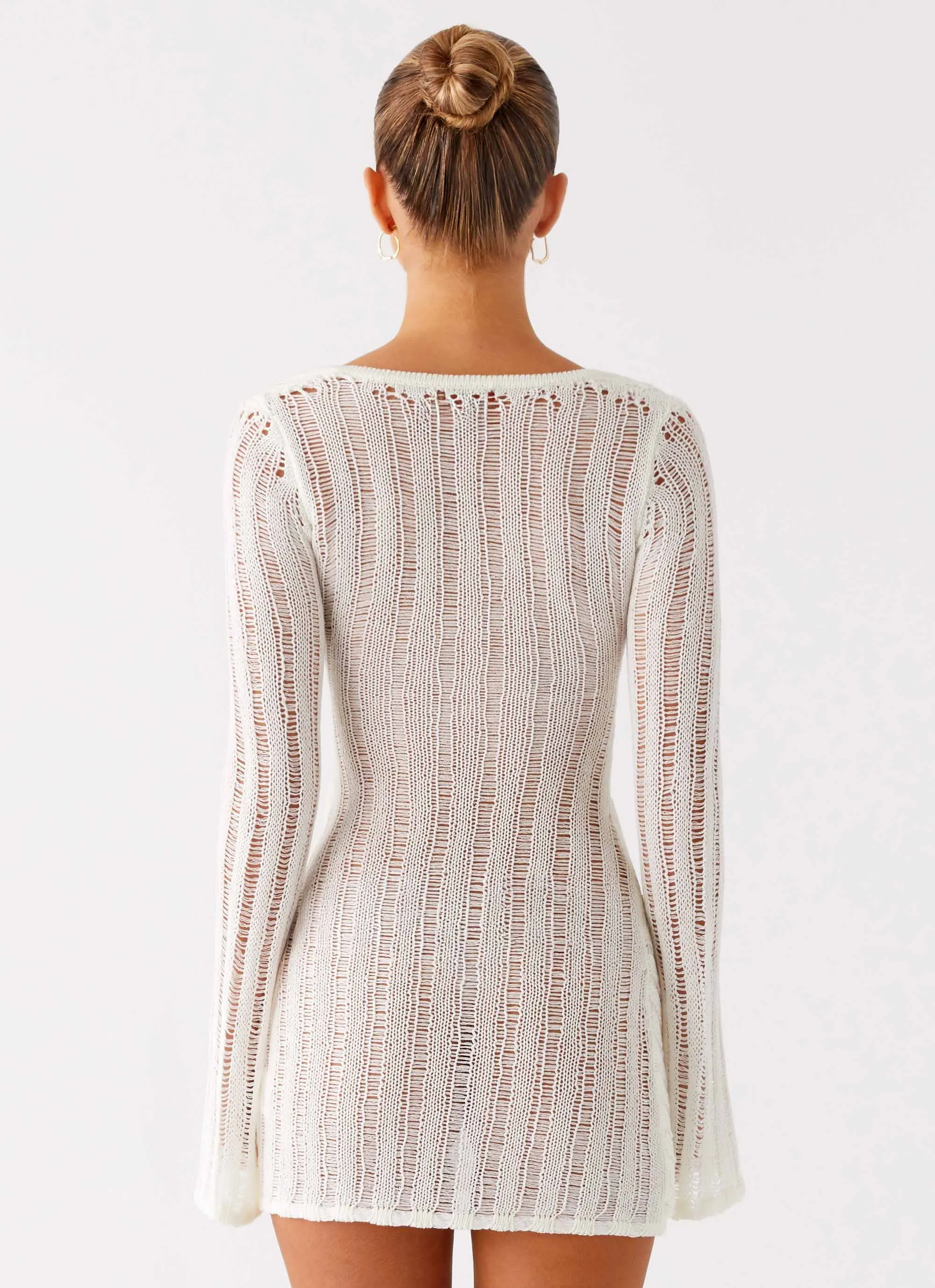 Sorelle Long Sleeve Twist Mini Dress - Ivory sold by Peppermayo product image thumbnail 4