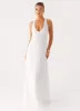 Kiana Halter Maxi Dress - White sold by Peppermayo