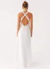 Kiana Halter Maxi Dress - White sold by Peppermayo