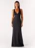 Desi Halterneck Maxi Dress - Black sold by Peppermayo