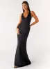 Desi Halterneck Maxi Dress - Black sold by Peppermayo