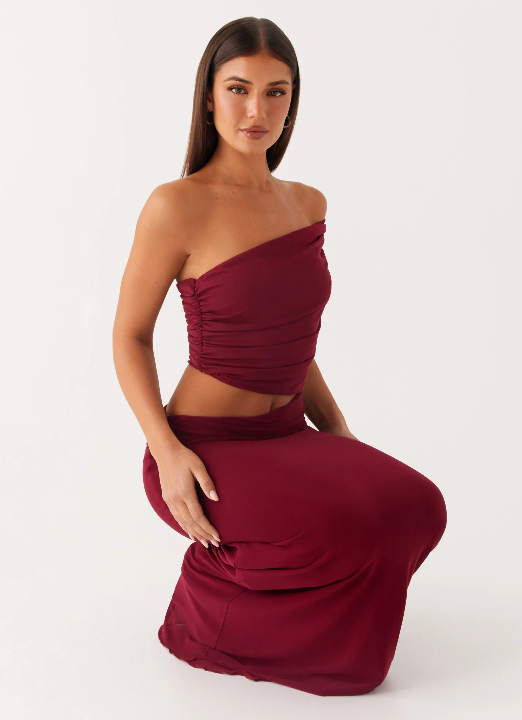 Gillian Maxi Dress - Maroon sold by Peppermayo product image thumbnail 5