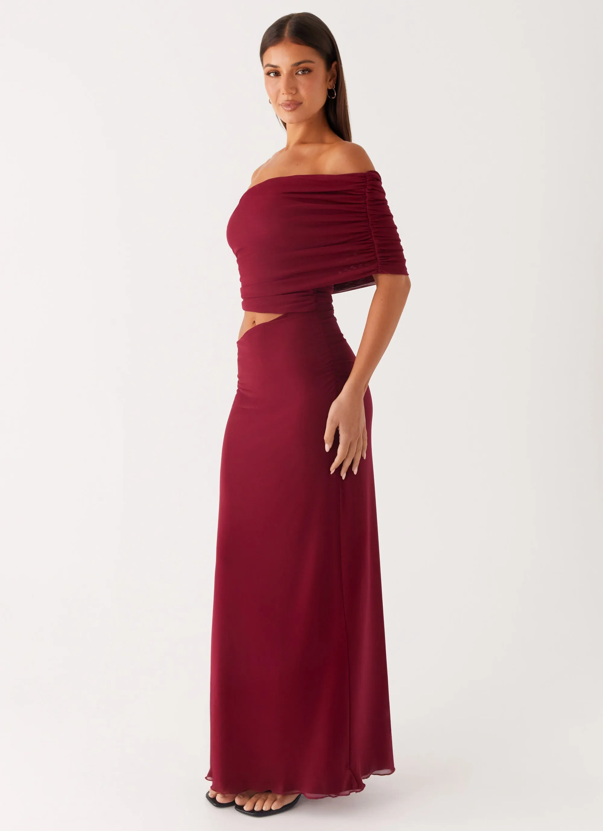 Gillian Maxi Dress - Maroon sold by Peppermayo product image thumbnail 2