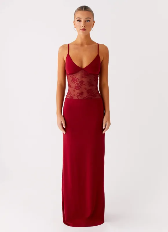 Envy Maxi Dress - Maroon sold by Peppermayo
