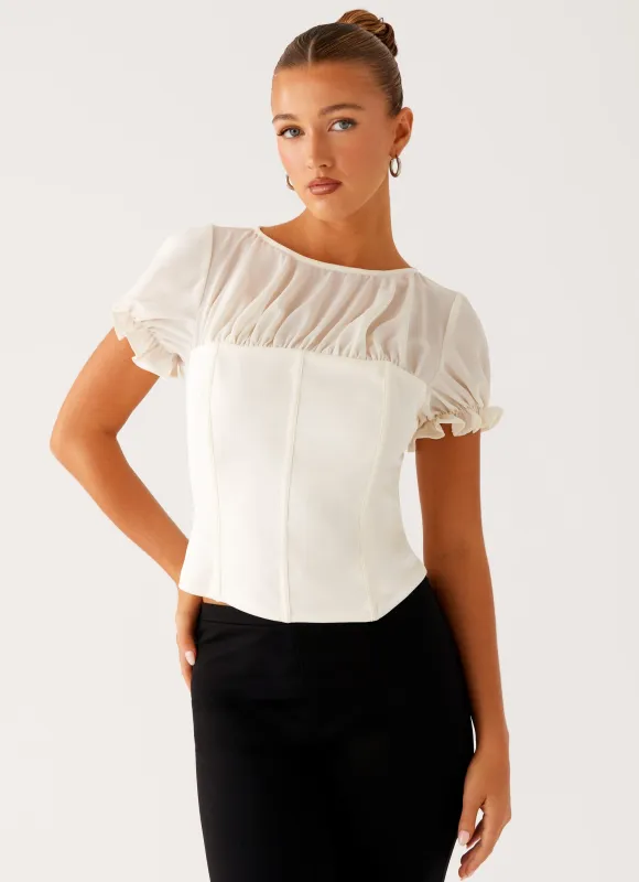Avalee Top - Ivory sold by Peppermayo