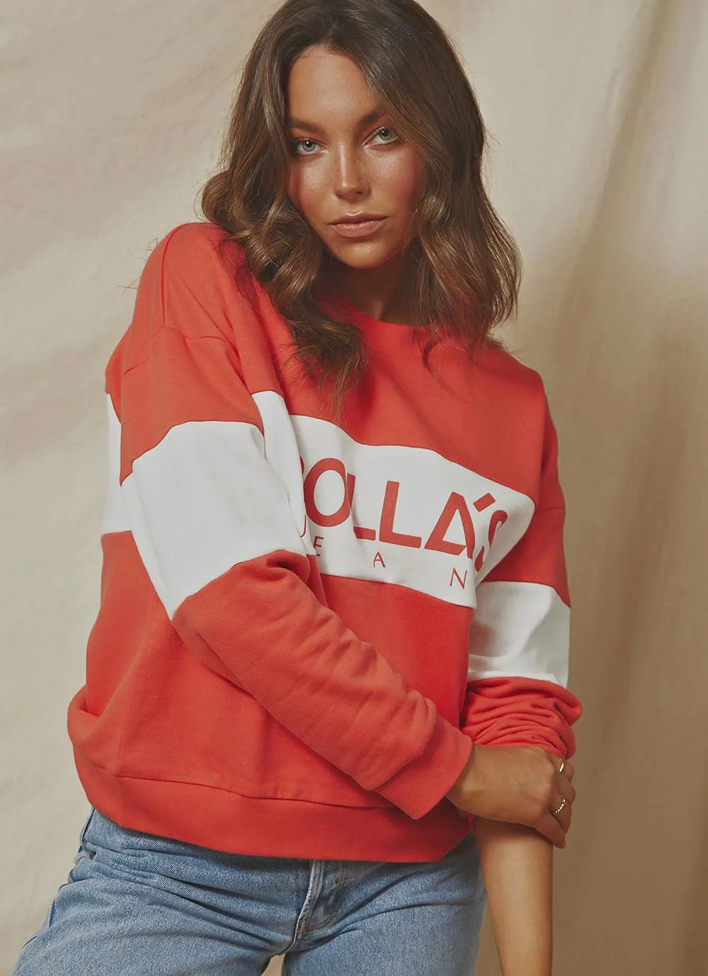 Logo Split Sweater - Faded Red sold by Peppermayo product image thumbnail 2