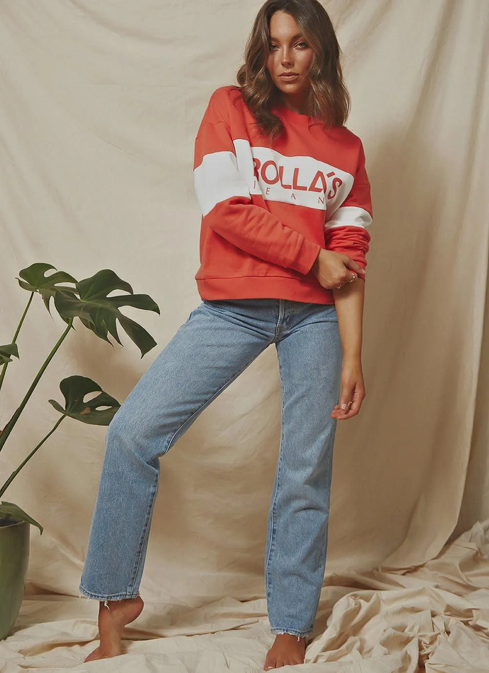 Logo Split Sweater - Faded Red sold by Peppermayo product image thumbnail 3