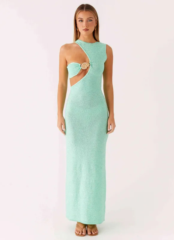 Offshore Knit Maxi Dress - Pastel Green sold by Peppermayo