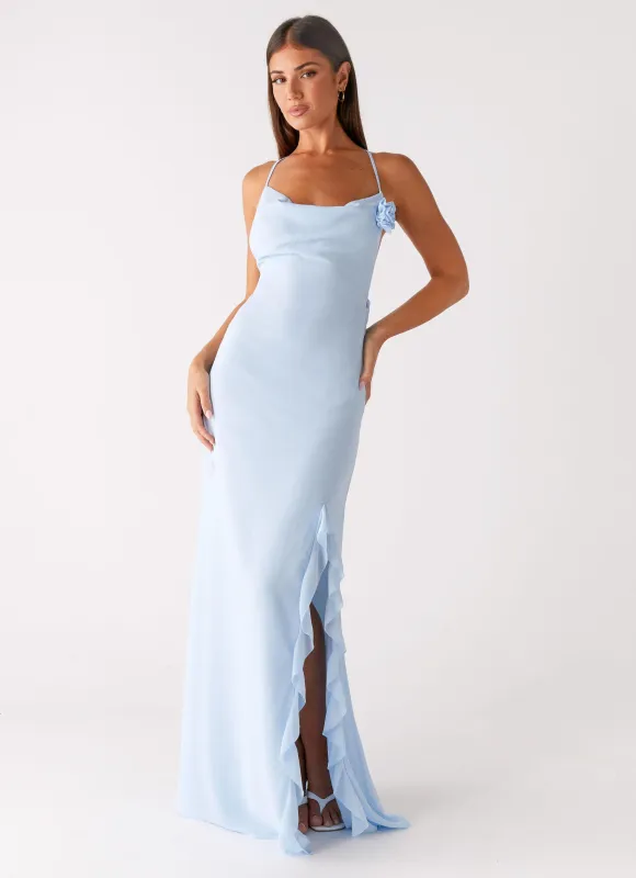 First Class Maxi Dress - Blue made by Peppermayo