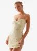 Vietta Sequin Cami Mini Dress - Yellow sold by Peppermayo